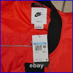 Nike Air Bomber Satin Puffer Jacket Men's Size M Picante Red Flight Aviator NWT