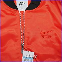 Nike Air Bomber Satin Puffer Jacket Men's Size M Picante Red Flight Aviator NWT