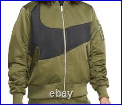 Nike Sportswear Swoosh Reversible Bomber Jacket Green DD6055-326 Men's Size L