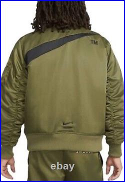 Nike Sportswear Swoosh Reversible Bomber Jacket Green DD6055-326 Men's Size L