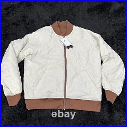 Nike Therma-Fit Reversible Bomber Jacket Brown Sweater DM6811-259 Men Sz S NWT