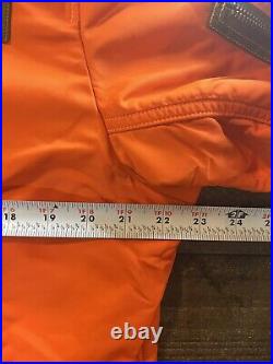 POLO RALPH LAUREN Men's ORANGE Nylon Air SQDRN 67 Bomber Jacket Patches Large