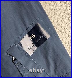 PS Paul Smith Zip Front Bomber Jacket Men's XL 48 Blues Pockets Long Sleeve Logo