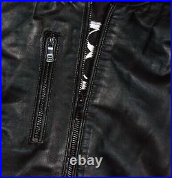 Pelle Pelle BLACK Leather Bomber Jacket 100% Genuine & Authentic