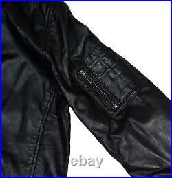 Pelle Pelle BLACK Leather Bomber Jacket 100% Genuine & Authentic