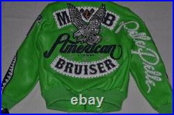 Pelle Pelle Men's LEATHER Jacket LIME GREEN LIMITED AMERICAN BRUISER COLLECTION