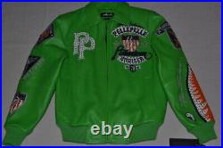 Pelle Pelle Men's LEATHER Jacket LIME GREEN LIMITED AMERICAN BRUISER COLLECTION