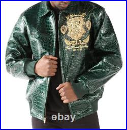 Pelle Pelle Mens Eye On The Prize Custome Made Green Leather Jacket