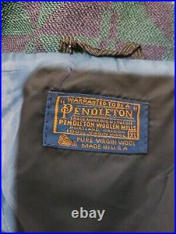 Pendelton Rare Vtg Wool Coat Aztec Southwest 70s 80s Colorful Navajo Jacket XL