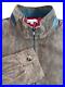 Peter Millar Men's Large Bomber Jacket Lambskin Leather Suede Quilted Lining Bro