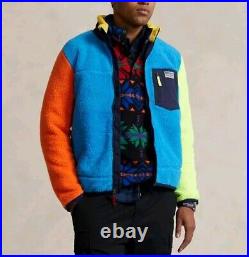 Polo Ralph Lauren Fleece Jacket Mens Full Zip Color Blocked Classics 9/15