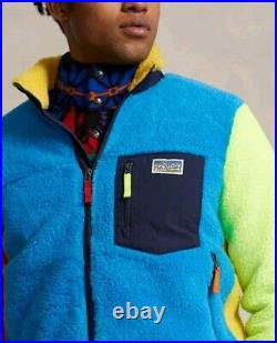 Polo Ralph Lauren Fleece Jacket Mens Full Zip Color Blocked Classics 9/15