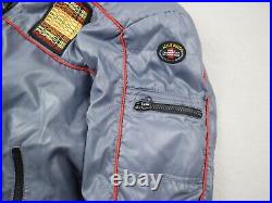 Porsche Jacket Men Large Gray Style Auto Competition Bomber Sleeve Patch Racing