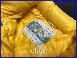 RARE Auth Men's MONCLER Grenoble Yellow Down Puffer Logo Bomber Jacket 2 M