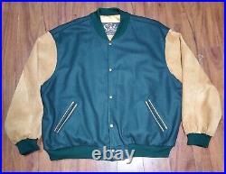 Rare Vintage Sichel Lion's Gate Production Crew Leather Bomber Jacket Men's XL