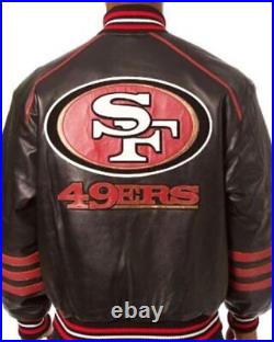 San Fransisco SF 49ers Leather Jacket Letterman Lambskin Leather Bomber Jacket