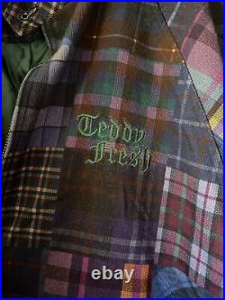TEDDY FRESH Patchwork Corduroy Grandpa Zip Up Jacket Size 3XL