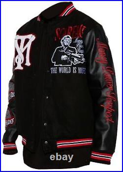 The World is Yours Black Bomber Scarface Varsity Jacket