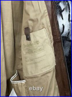 Timberland Leather Stratham Bomber Jacket Men's Size S