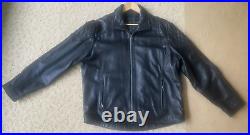 Tommy Bahama Jacket Black Leather Full Zip Bomber (Large) -Excellent Condition