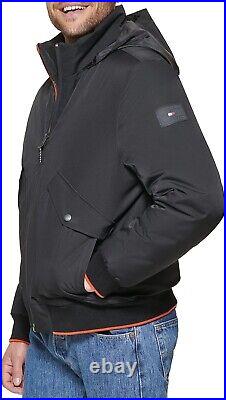 Tommy Hilfiger Men's Performance Bomber Jacket Black Size L withHood