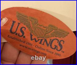 US Wings brown leather Bomber Jacket NWT size M- Transport Workers Union logo