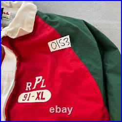 VINTAGE Ralph Lauren Jacket Mens Xl Red 1991 Polo Sporting Goods Stadium Jacket