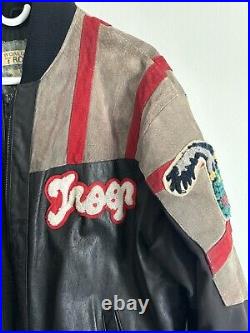 VTG 80s World Of Troop Cobra Club Suede Bomber Jacket Size Large LL Cool J