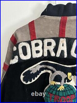 VTG 80s World Of Troop Cobra Club Suede Bomber Jacket Size Large LL Cool J