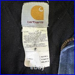 VTG Carhartt Jacket Men's XL Regular Santa Fe Quilt Lined Blue Canvas J14 BLU