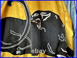 Valentino Size 52 Varsity Bomber Jacket, Panther, Yellow, Blue, Black, Very Rare