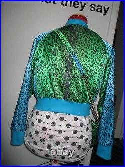 Versace H&M Leopard Print Bomber Jacket size M-L and purse new