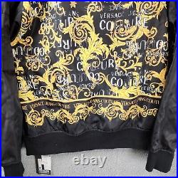 Versace Jeans Couture Baroque Print Bomber Jacket Men's 54 Black Multi Full-zip