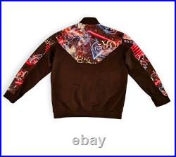 Versace Jeans Couture M Mens Logo Digital Print Bomber Jacket Galaxy MSRP550 NWT