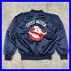 Vintage 1980s Ghost Busters Movie Promo Blue Satin Bomber Jacket Size Large Rare