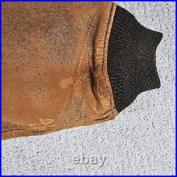Vintage 1987 Avirex G-2 #7823 leather flight bomber jacket brown USA Mens M