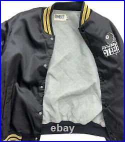 Vintage 1992 Chalk Line Pittsburgh Steelers NFL Satin Bomber Jacket XL Big Logo
