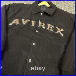 Vintage 90s AVIREX Reversible Quilted Wool Bomber Jacket Size 2XL Streetwear NYC