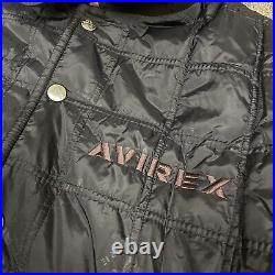 Vintage 90s AVIREX Reversible Quilted Wool Bomber Jacket Size 2XL Streetwear NYC