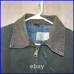 Vintage Carhartt Blanket Lined Detroit MOS Green Men Jacket Size XL X-Large USA
