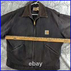 Vintage Carhartt Detroit Jacket J80 BLK Large Black Union Made In USA Rare GUC