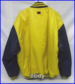 Vintage FUBU 05 Varsity Bomber Jacket Coat YellowithBlue Hip Hop Men's Size XXL