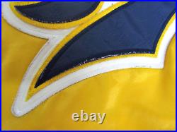 Vintage FUBU 05 Varsity Bomber Jacket Coat YellowithBlue Hip Hop Men's Size XXL