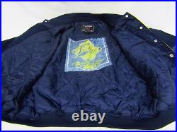 Vintage FUBU 05 Varsity Bomber Jacket Coat YellowithBlue Hip Hop Men's Size XXL