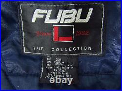 Vintage FUBU 05 Varsity Bomber Jacket Coat YellowithBlue Hip Hop Men's Size XXL