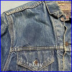 Vintage Levi's Jacket Mens M Troy Blanket Lined 60's Patches Type 3 Big E Denim