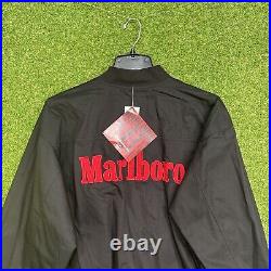 Vintage Marlboro LOGO 90's Reversible Bomber Jacket Red Black Pockets Medium
