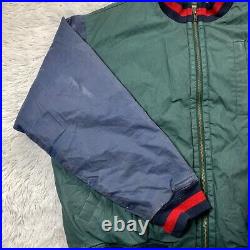 Vintage Polo Ralph Lauren Country Jacket Men Large Green Blue Bomber Puffer Down