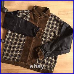 Vintage Polo Ralph Lauren bomber Jacket winter Corduroy cotton mens brown size L