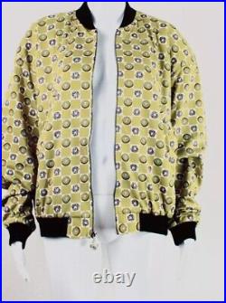 Vintage Versace Intensive Bomber Jacket Zip Oversized Size Lg 90s Floor Sample